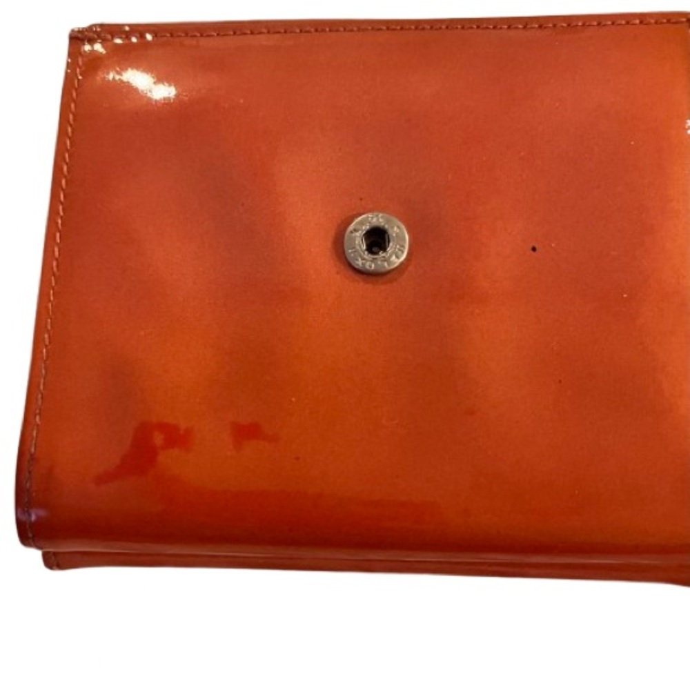 CHANEL- Vintage Coco Mark Enamel Flap Wallet Chestnut/Orange- MADE IN FRANCE - Picture 3 of 12